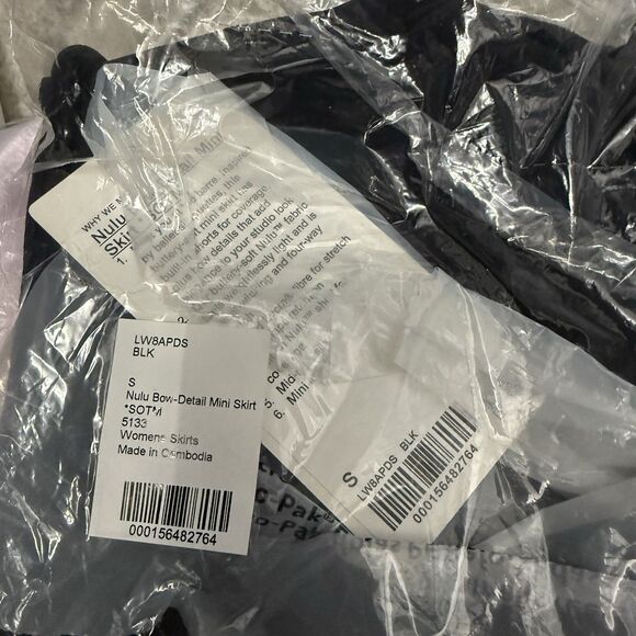 Lululemon Nulu Bow-Detail Mini Skirt Balletcore Skort Black Women's Small NWT - Picture 5 of 5